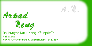 arpad meng business card